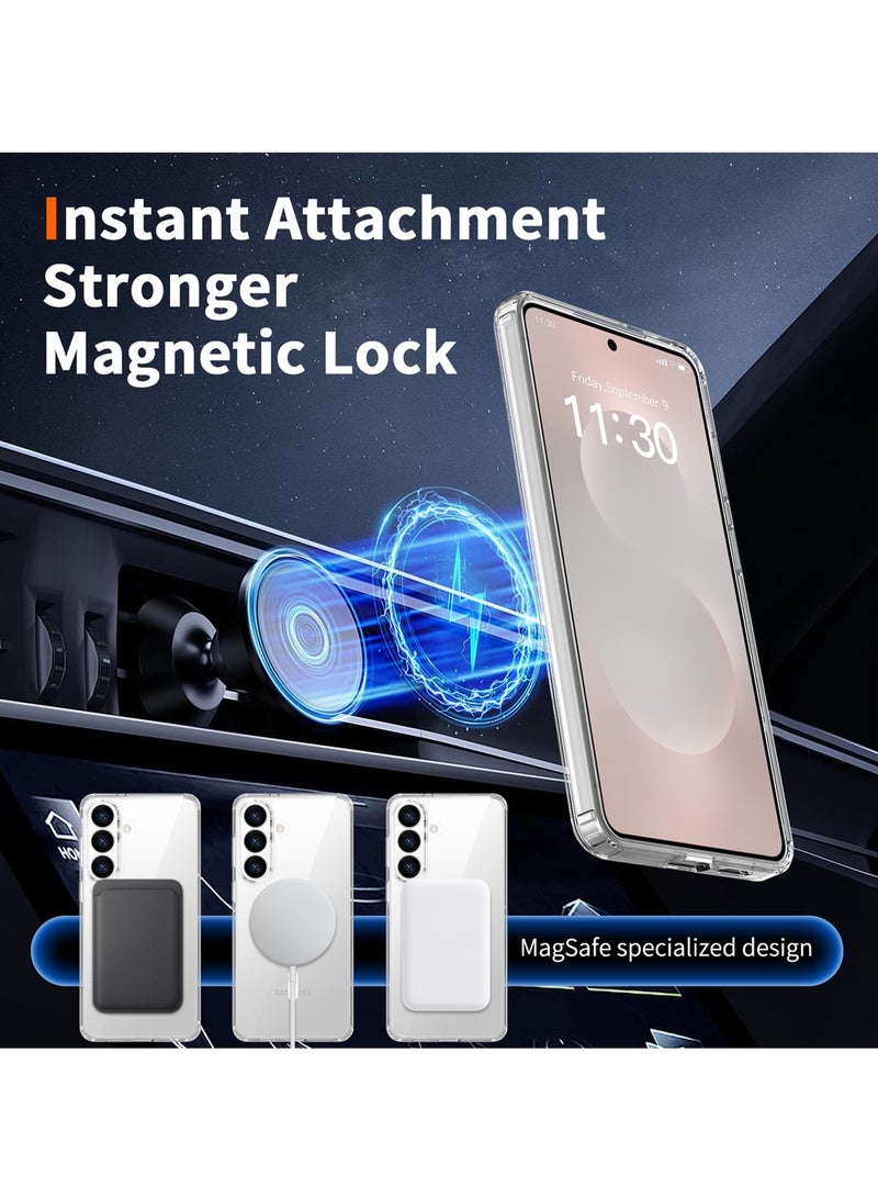 Adando for Samsung S26 Plus Clear Case, Crystal Transparent Magnetic Cover for Minimalist Users, Mil-Grade Drop Protection Anti Yellowing Slim Rugged Protective Bumper Cover (Clear, S26 Plus) - Image 2